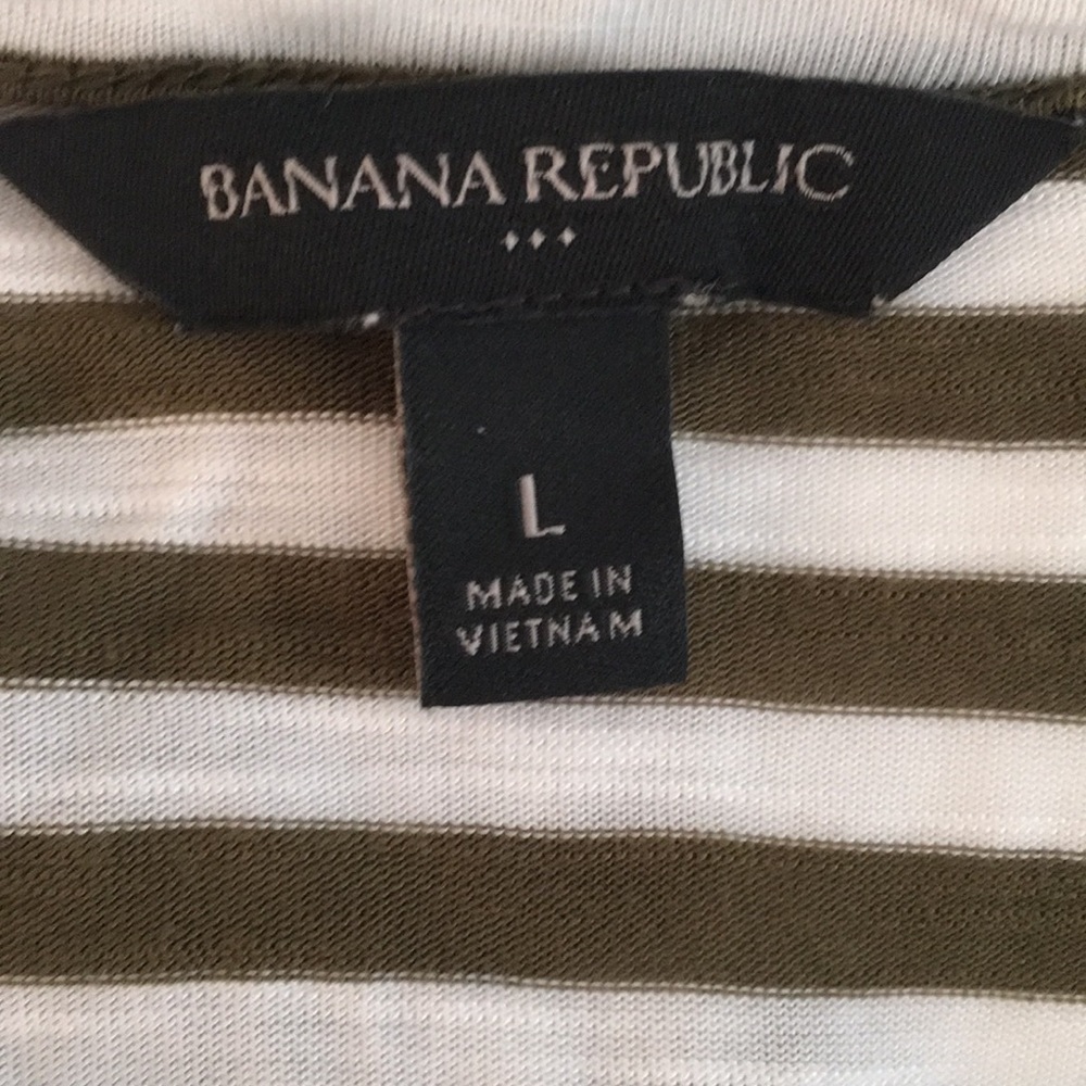 β
SOLD Banana Republic Tunic Tank Dress Army Green Stripe - Picture 2 of 8